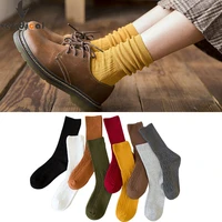 5 pairslot combed cotton harajuku woman socks loose long street fashion novelty winter soft elastic diabetic socks hot sell