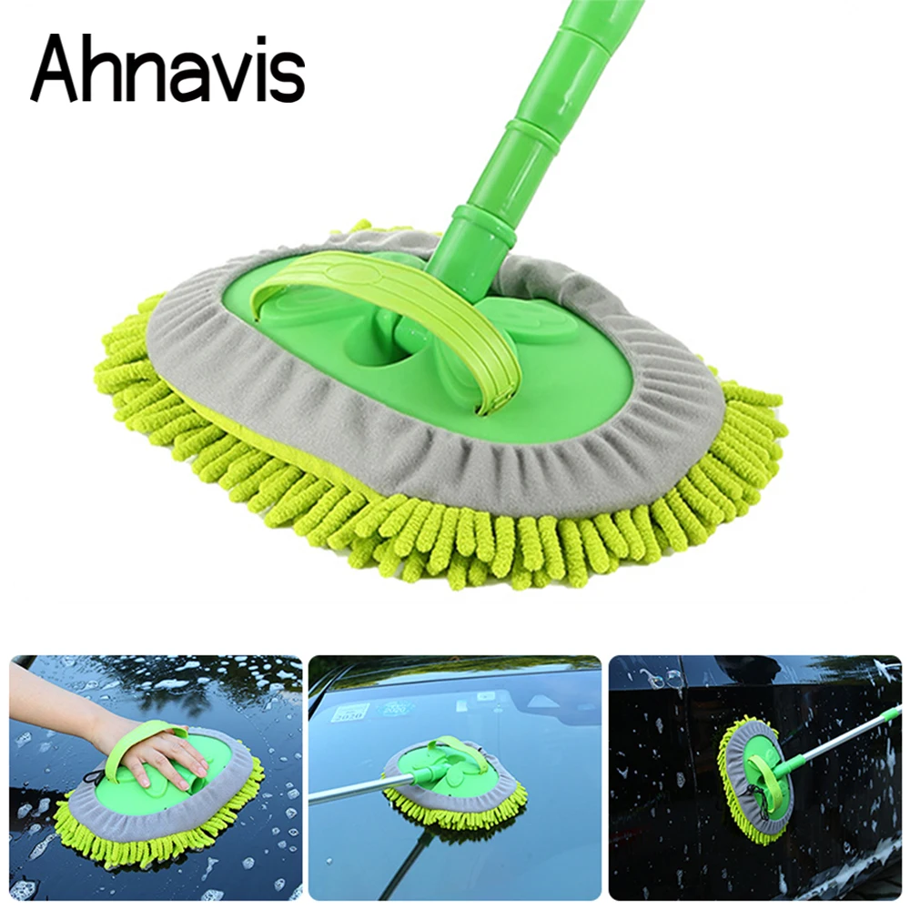 

Car Detailing Brush Adjustable Cleaning Mop For Auto Window Tire Washing Soft Broom Wash Tool Dust Remover Mops Cleaning Tool