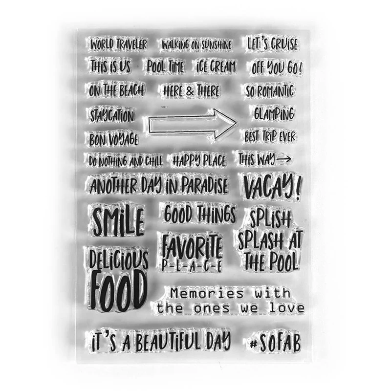 

2021 New Sentiment Words Smile Clear Stamps Sets Memory and Arrow Planner Scrapbooking For Card Making no Metal Cutting Dies
