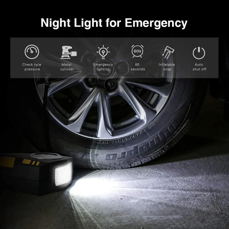 

Digital Tyre Inflator, Portable Air Compressor Tyre Pump DC 12V 150PSI with LED Light for Car/Bicycle/Motorcycle/Balls