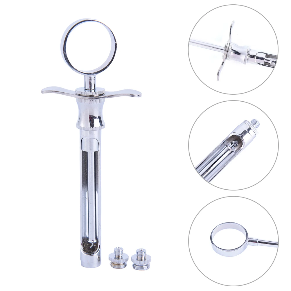

1PCS Silver Dental Aspirating Syringe 1.8ML Stainless Steel Dental Aspirating Syringe Dentist Surgical Instruments