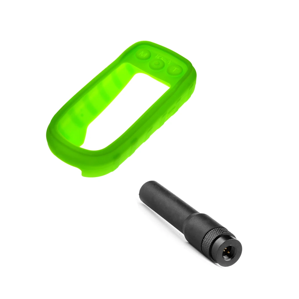 Зеленый SMA-Male 136-174 MHz Short Soft Antenna+ Silicone Protect Case Skin for Handhel GPS Garmin Alpha 100 Alpha100 Accessories - Цвет: Зеленый