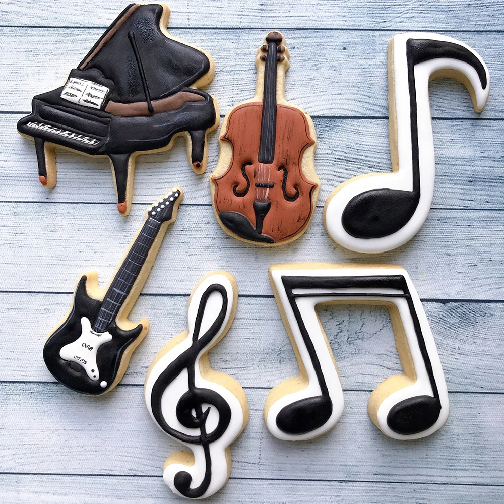 keniao musik cookie cutter violine klavier elektrische gitarre musik hinweis g schlüssel keks fondant schneider edelstahl free global shippin
