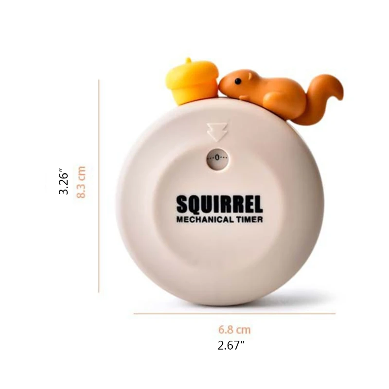 

X7AB Squirrel Pine Cone Round Digital Kitchen Timer Countdown Time Management Alarm Clock Interval Timing Equipment Stopwatch