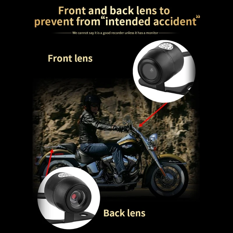 

1Set M1 Dashcam Motorcycle Driving DVR Recorder Sport Camera Dash Cam with Dual-track Front Rear Camera Recorder