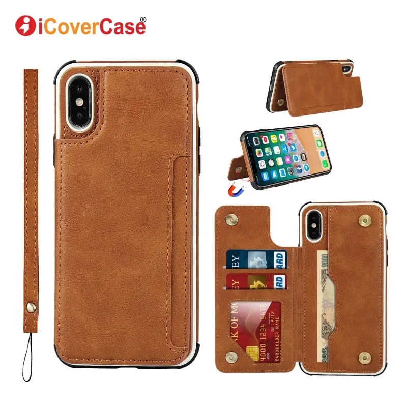 

iCoverCase for iPhone 11 Case Back Cover Leather Magnetic for iPhone 11 Pro X XR XS Max 6 6s 7 8 Plus SE 2020 Leather Flip Cases