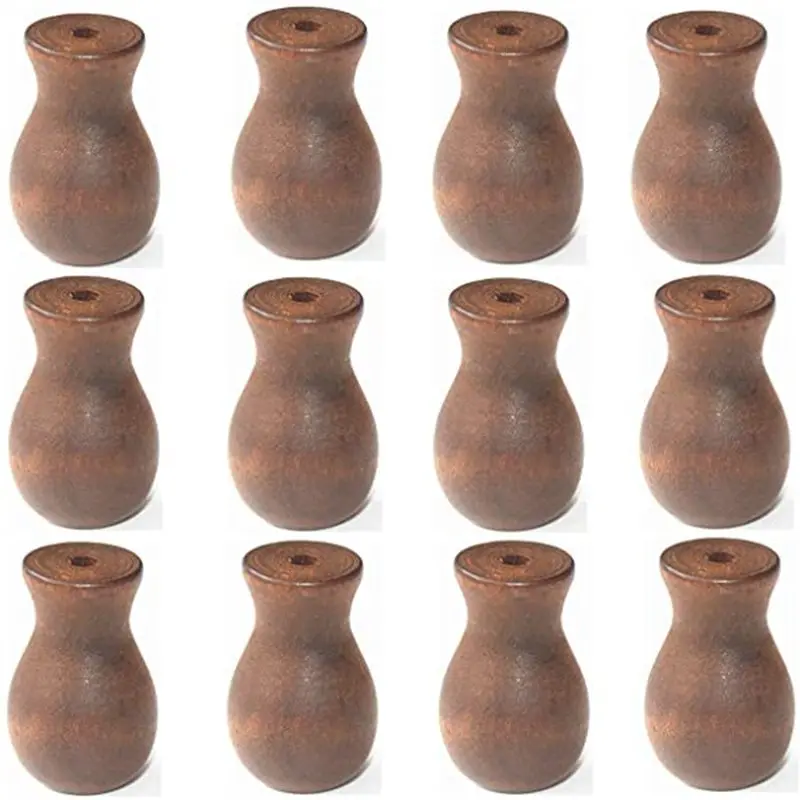 

12 Pieces Wood Cord Tassel Window Blind Wood Cord Tassels, Knobs Cord, Drops Pull End for Blinds or Shades (White)