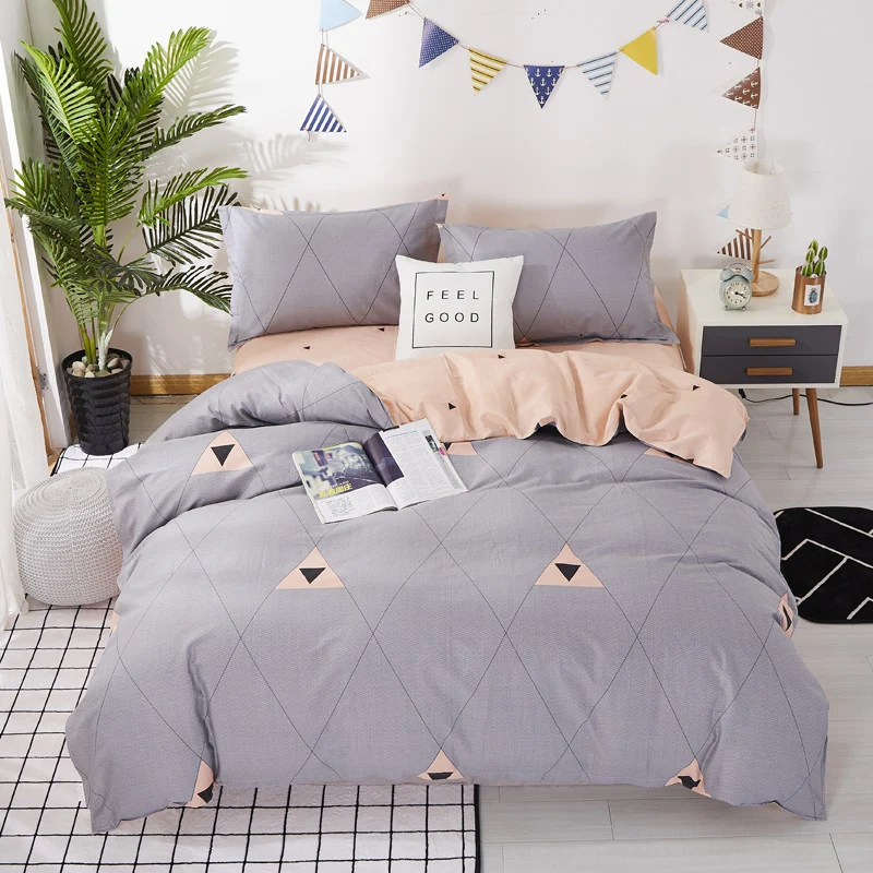 

OXYGEN Printed 4pcs bedding set cotton duvet cover set Twin Full Queen King size bed sheet set modern geometric