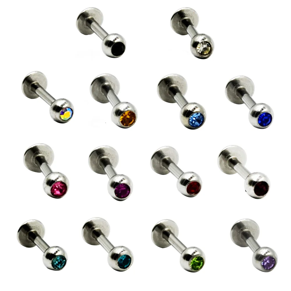 Спиральные серьги для губ 1 шт. хирургические стальные цветные с плоской