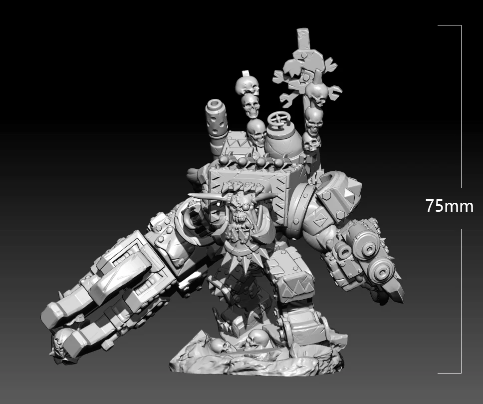 

75mm Resin Model Kits Monster Skeleton Warrior Soldier Figure Unpainted No Color RW-402