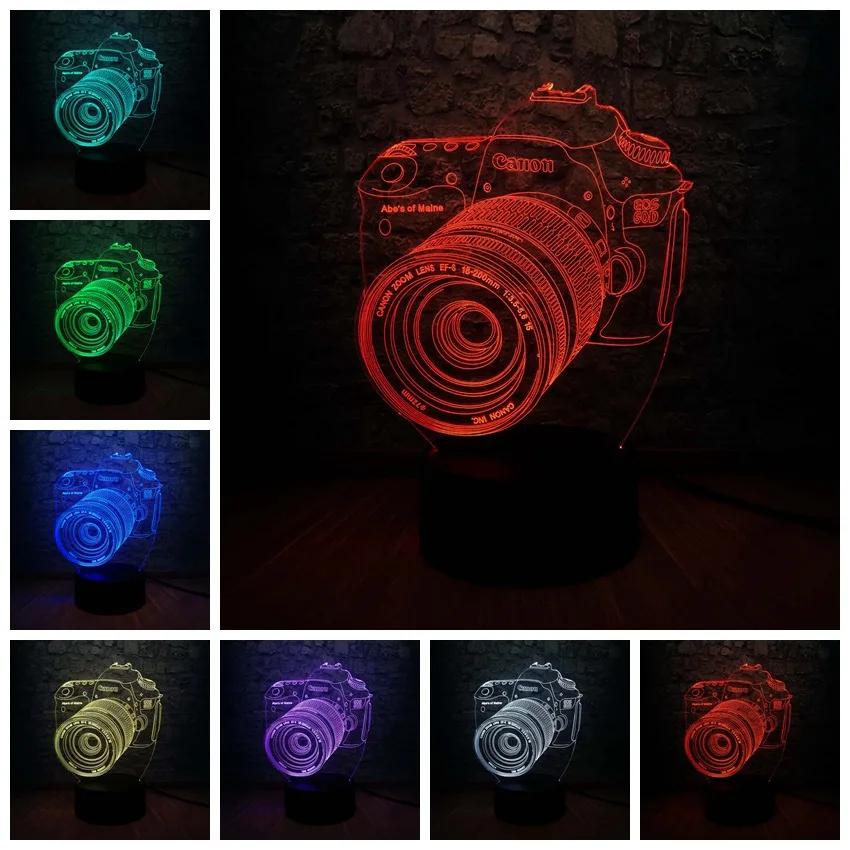 Новинка Камера 3D светодиодный светильник изменение цвета фотографии энтузиастов подарок сувенир выставка прикроватная настольная лампа Декор для спальни