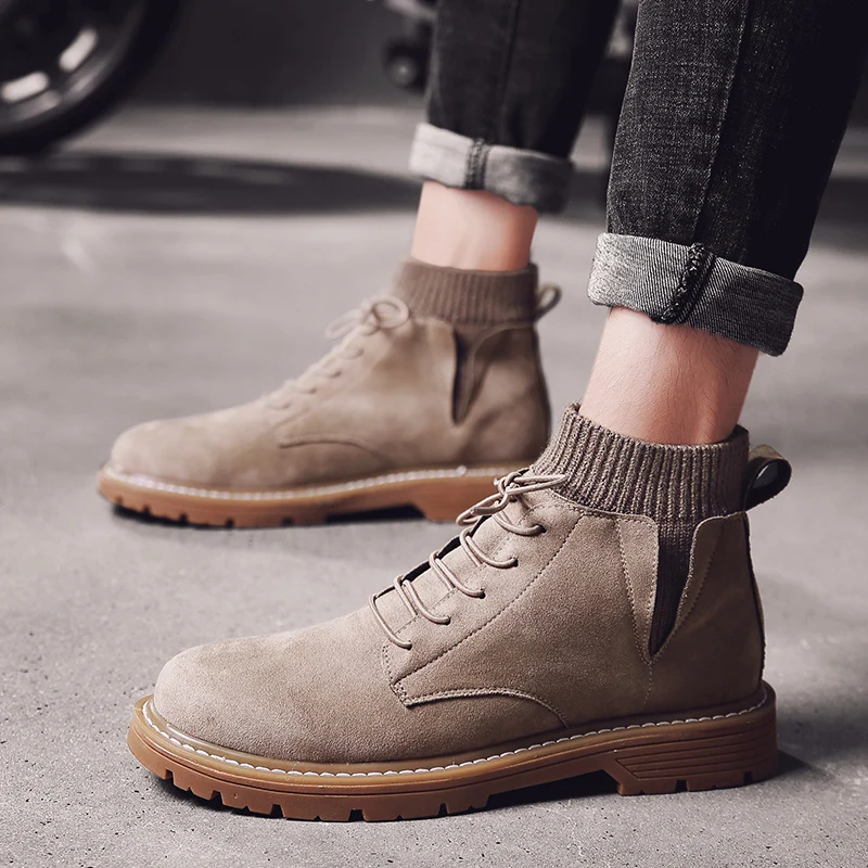 

Suede Boots Men Home Boots High Man Mens Dress Stylish Shoes Men's Winter Sneakers Ankle Men Casual For Chelsea Boot Leather