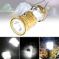 led portable lantern solar powered flashlights tent light camping rechargeable hand lamp for hiking outdoor lighting emergency