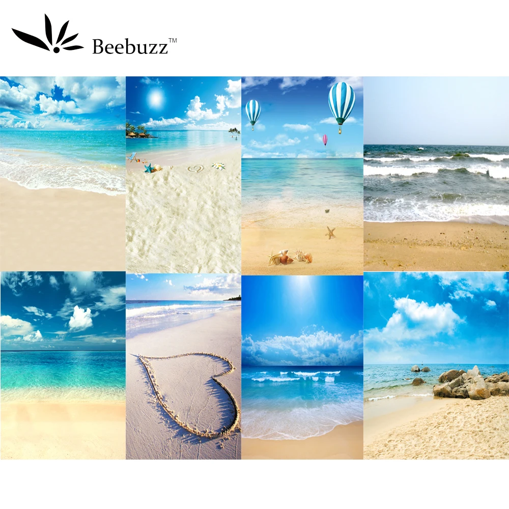 Фон для фотосъемки Beebuzz с изображением солнечного пляжа голубого моря