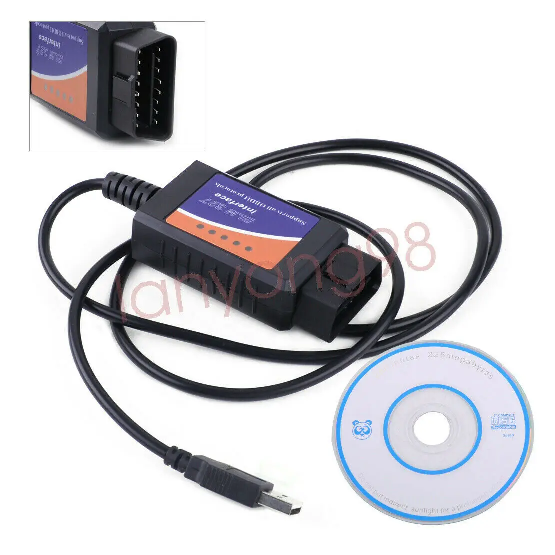 ELM327 USB интерфейс OBDII OBD2 Диагностический Автомобильный сканер сканирующий