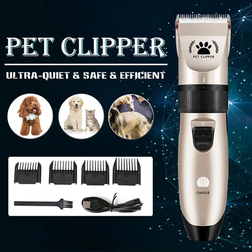 

Dog Shaver Electronic Clippers Low Noise Long Endurance Hair Trim Five Gear Adjustment Pet Barber Tool