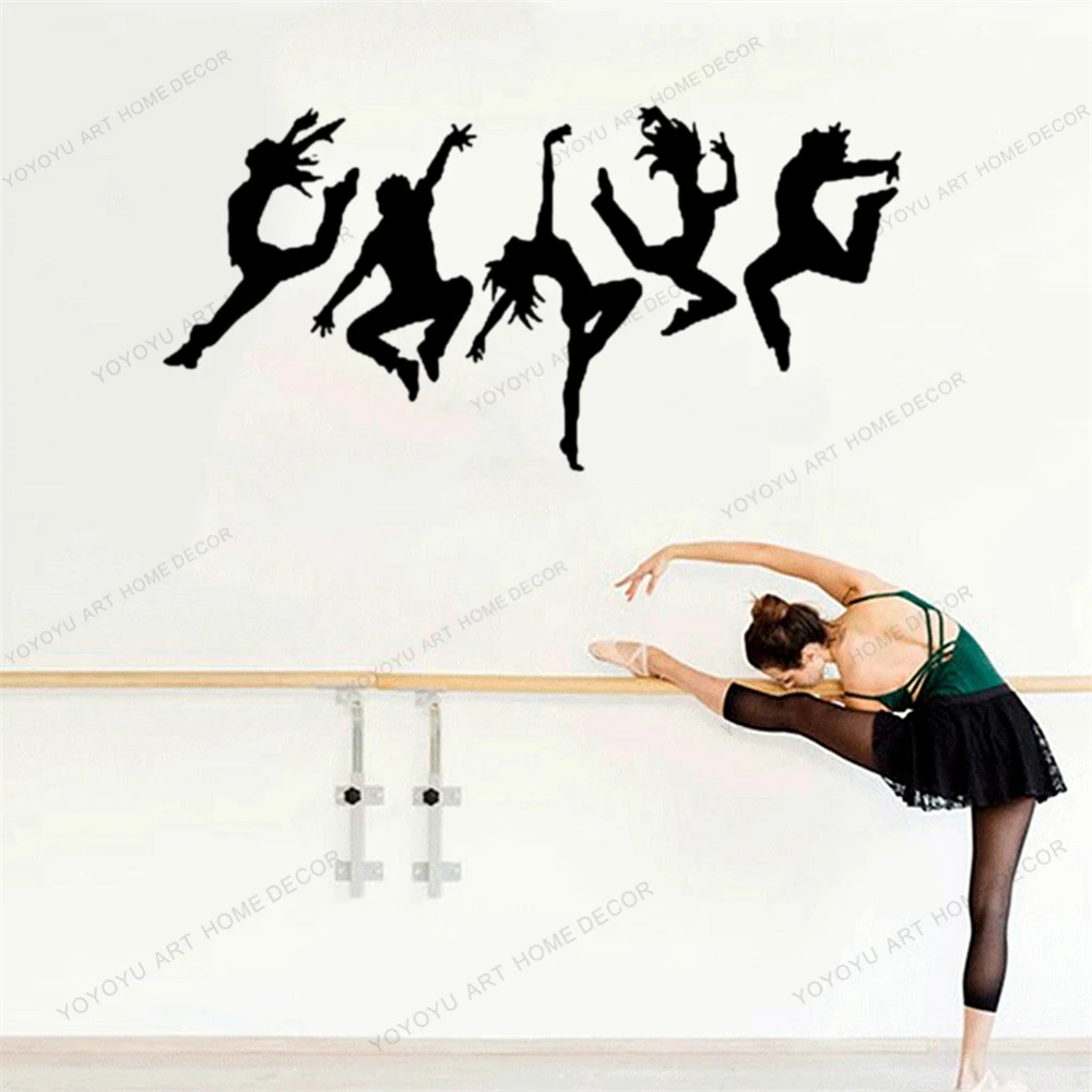 

Dancing People Dance Art Stickers Dancers Vinyl Wall Decal Silhouette Mural Removable Wallpoof For Living room CX1224