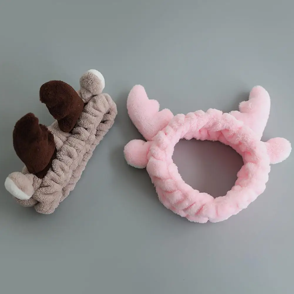 Женский милый рога дизайн удобный мыть лицо Bathe волосы держатель эластичный