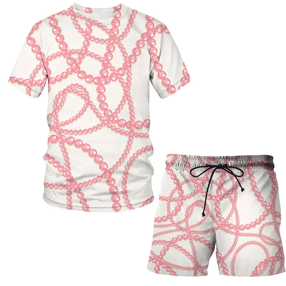 

2021 New Iron chain 3d Print T-shirt Shorts Tshirt Suit Short Sleeves Children Summer Clothes Boy Tshirt Sets Men clothing Tops