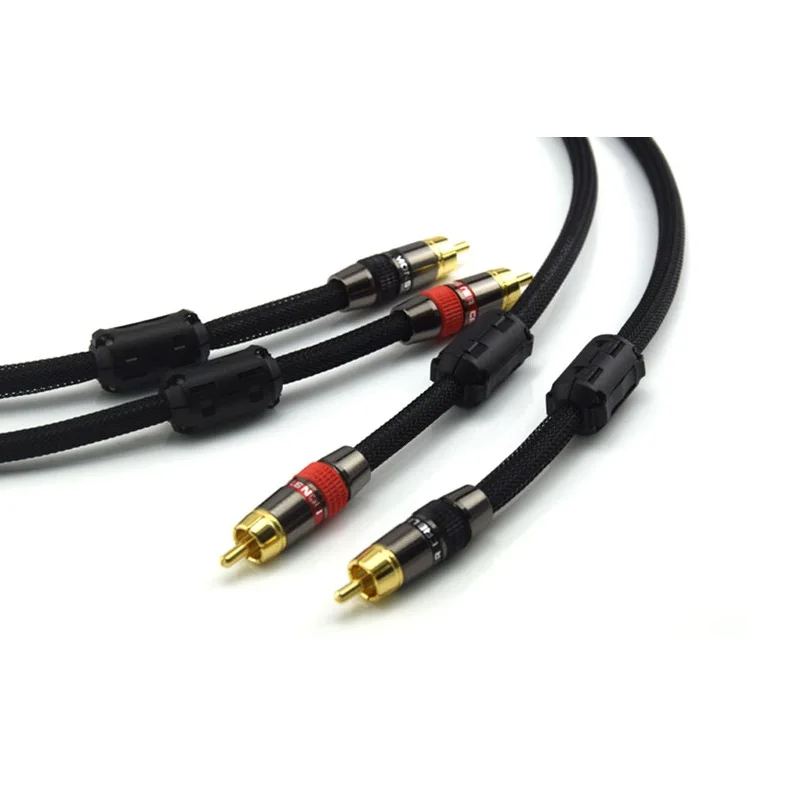

1 Pair Hifi rca cable High Purity 4N Oxygen-free Copper RCA Audio Signal Lines