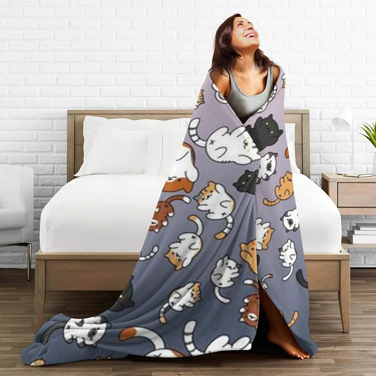 

3D Cartoon Sherpa Blanket Warm Super Soft Flannel Office Nap Bedspread Sofa Bedding Plush Quilt Plaids 294042985