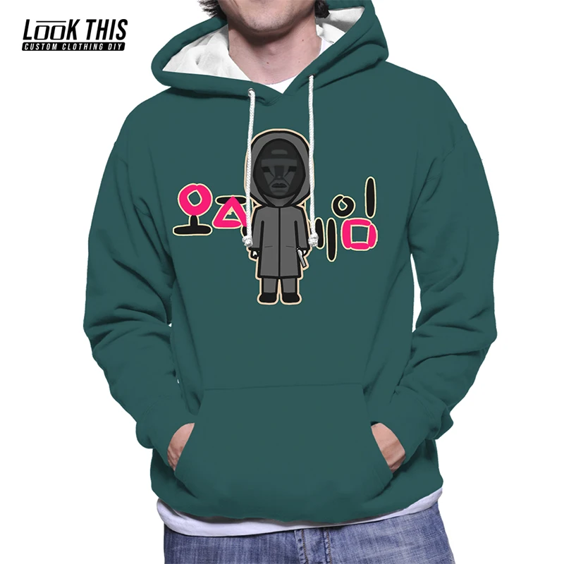 

Толстовка мужская оверсайз с капюшоном, аниме мультяшный рисунок по мотивам игры кальмар, сериала с цифрами 456, 218, 067, 001, кофта с 3D принтом для...