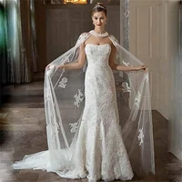 Best selling woman shawl embroidery bridal shawl applique high neck wedding jacket white/ivory dress accessories
