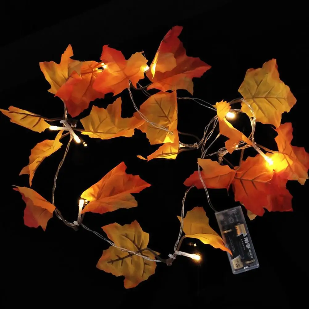 10 Светодиодный светильник на День Благодарения светящиеся осенние листья