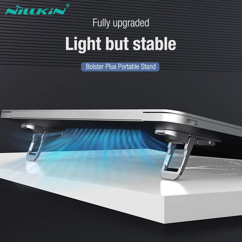 

NILLKIN 1 Pair Portable Laptop Stand Bolster Plus Adjustable Laptop Holder for Macbook Air Non-slip Stable Stand 11.6-17inch