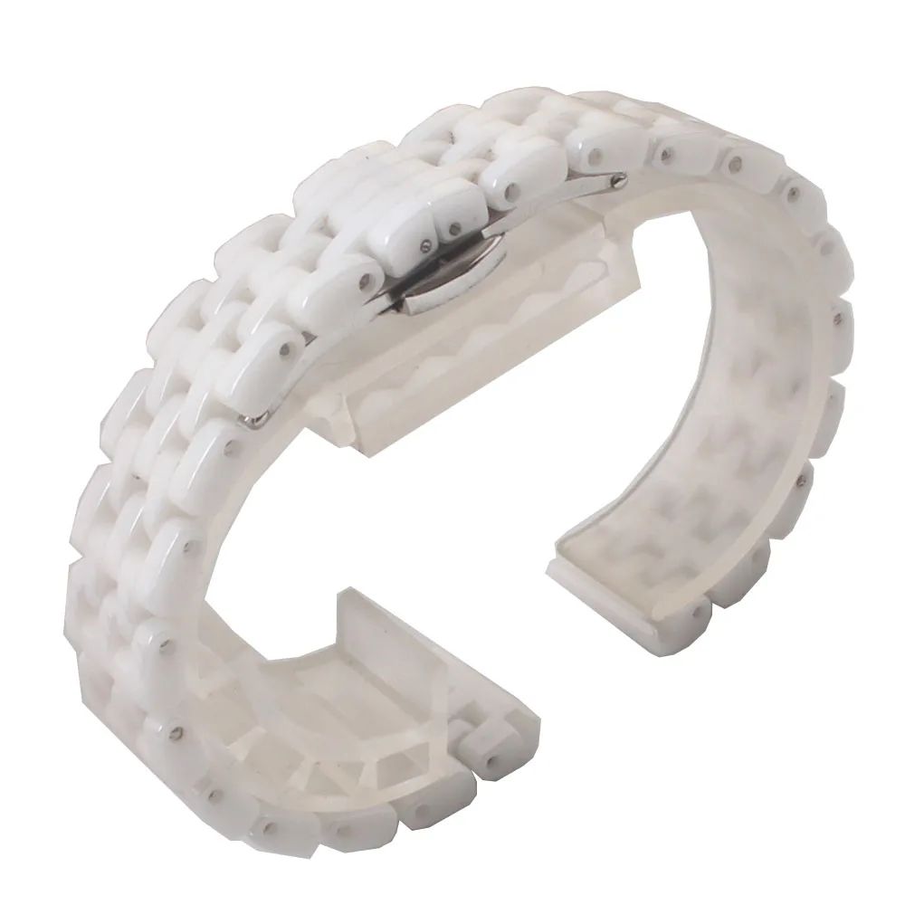 

Watchband Ceramic Polished White Watch strap bracelet 14MM FOR womens lady wristwatches new accessories Watch bands replacement