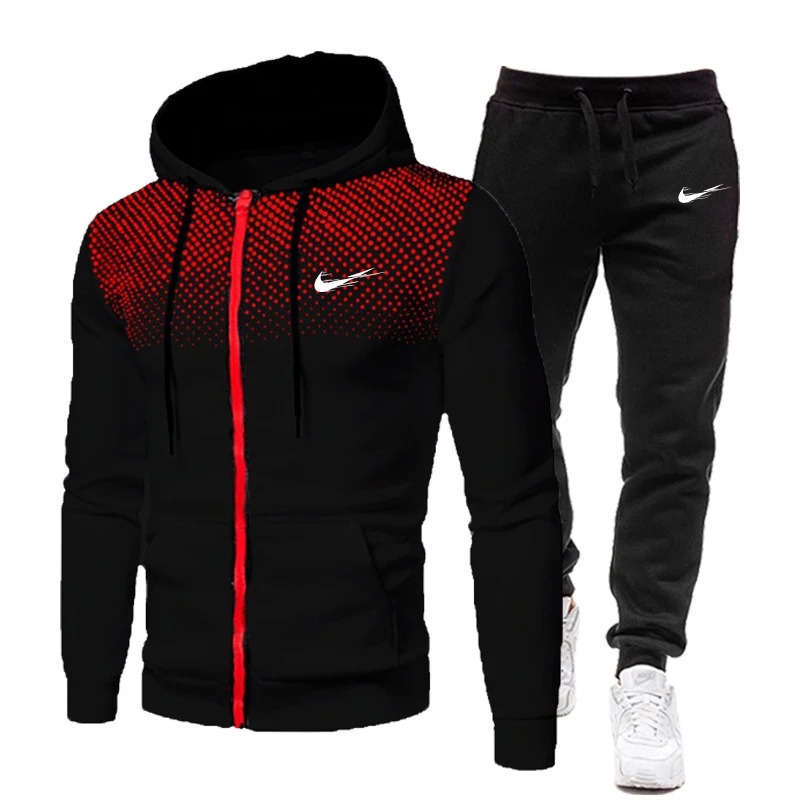 

Men's autumn and winter suit zipper hoodie + pants two casual sportswear men's sportswear brand clothing sports suit hoodies
