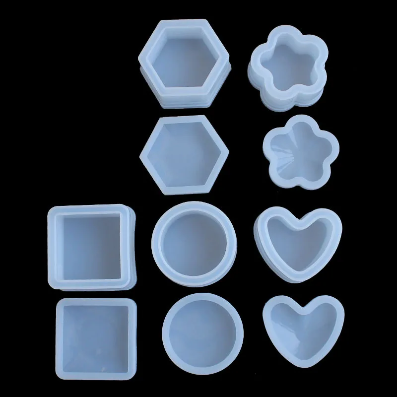 

DIY Jewelry Heart Round Flower Epoxy Mold Transparent Silicone Mould Phone Case Decoration Tools