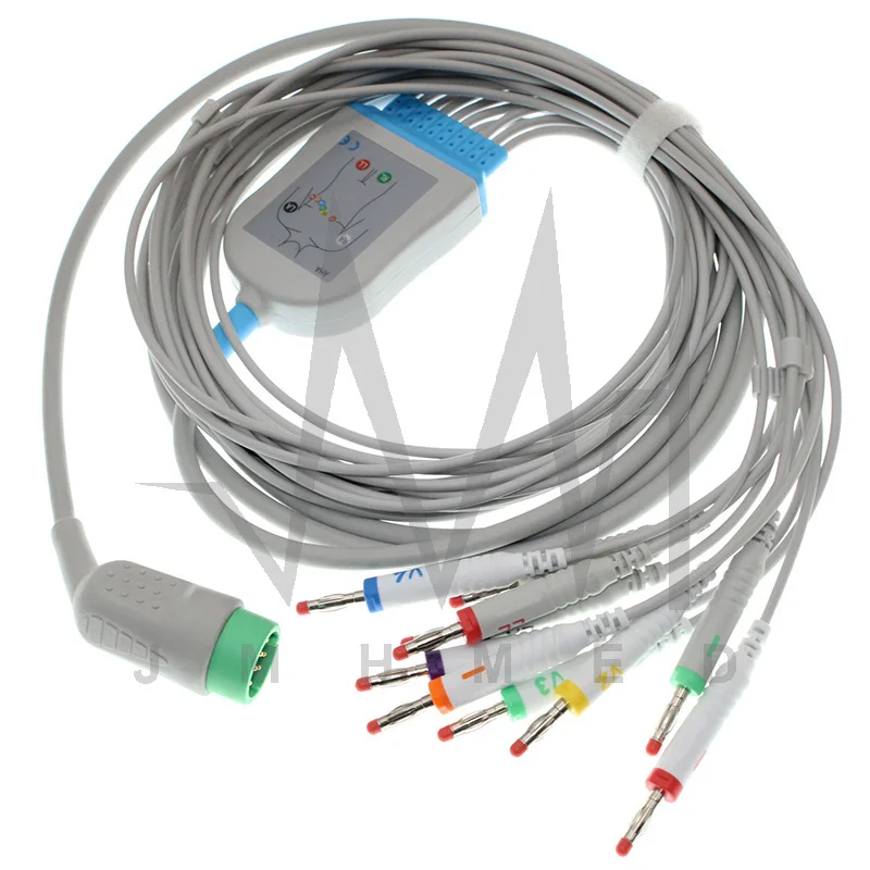 مقاوم لجهاز تخطيط كهربية القلب ، متوافق مع Medtronic ، جهاز مراقبة EKG ، كابل تخطيط القلب الرصاص Lifepak 12 10 ، مقاوم 10k5c