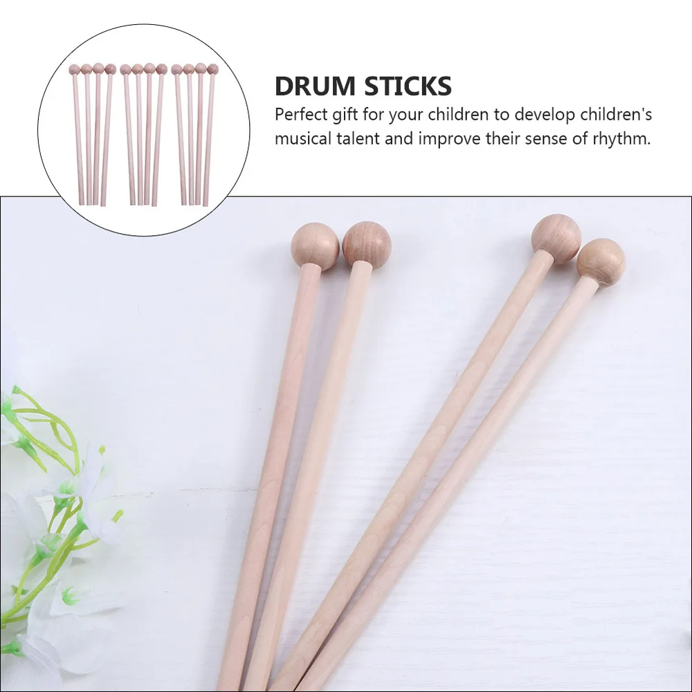 

12pcs Wood Mallets Percussion Sticks Percussion Instrument Accessories