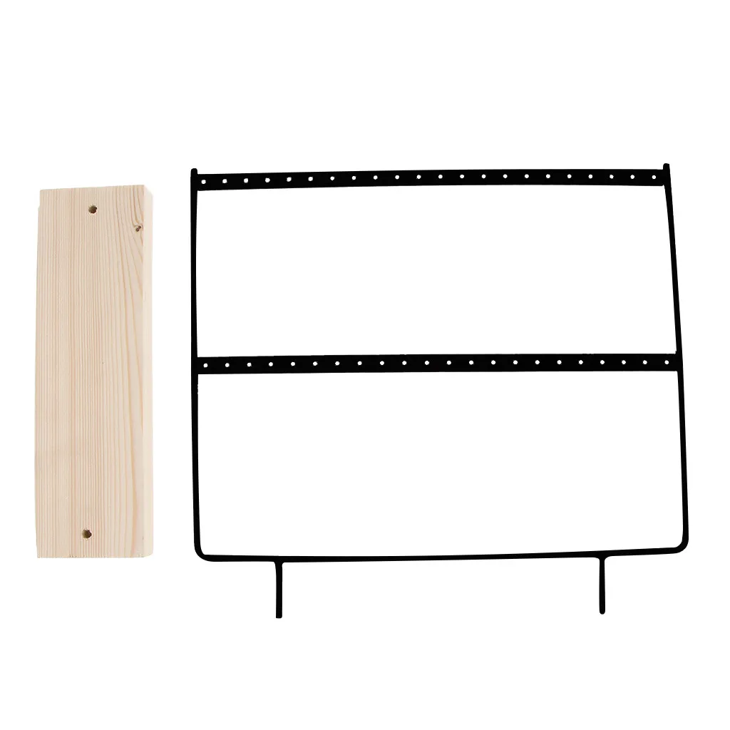 2020 Wood Base Metal Jewelry Holder Display Stand Dangle Earrings Hanging 44 Holes Beautiful Rack Hot | Дом и сад