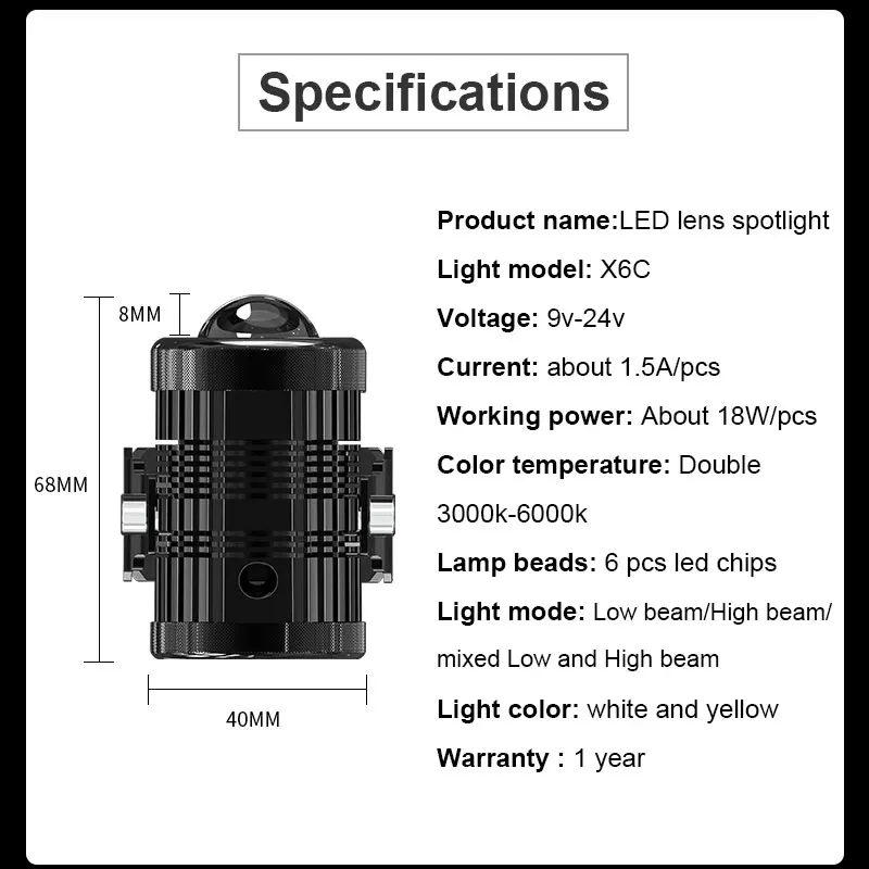 

X6C 10000lm For Honda CRF1100L CRF 1100L CRF1100 L Africa Twin Motorcycle Accessories LED Lens Auxiliary Fog Light Driving Lamp