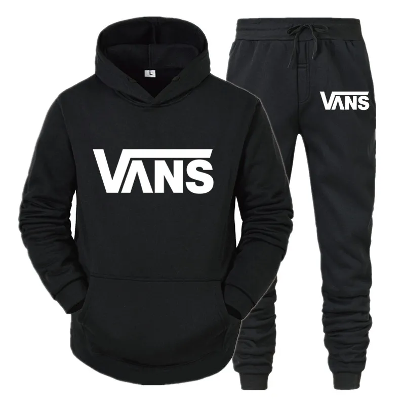 

2021 Tracksuit Fashion Hoodies Suits Brand Men Sets Sweatshirts+Sweatpants Autumn Winter Fleece Hooded Pullover