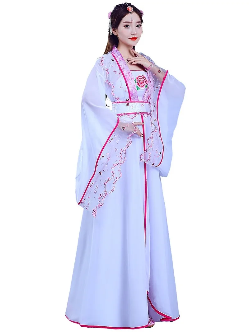 

Ancient Chinese Costume Fairy Cosplay Women Girl Hanfu Dress Embroidery Floral Kids Tang Suit Festival Outfit Folk Dance Costume