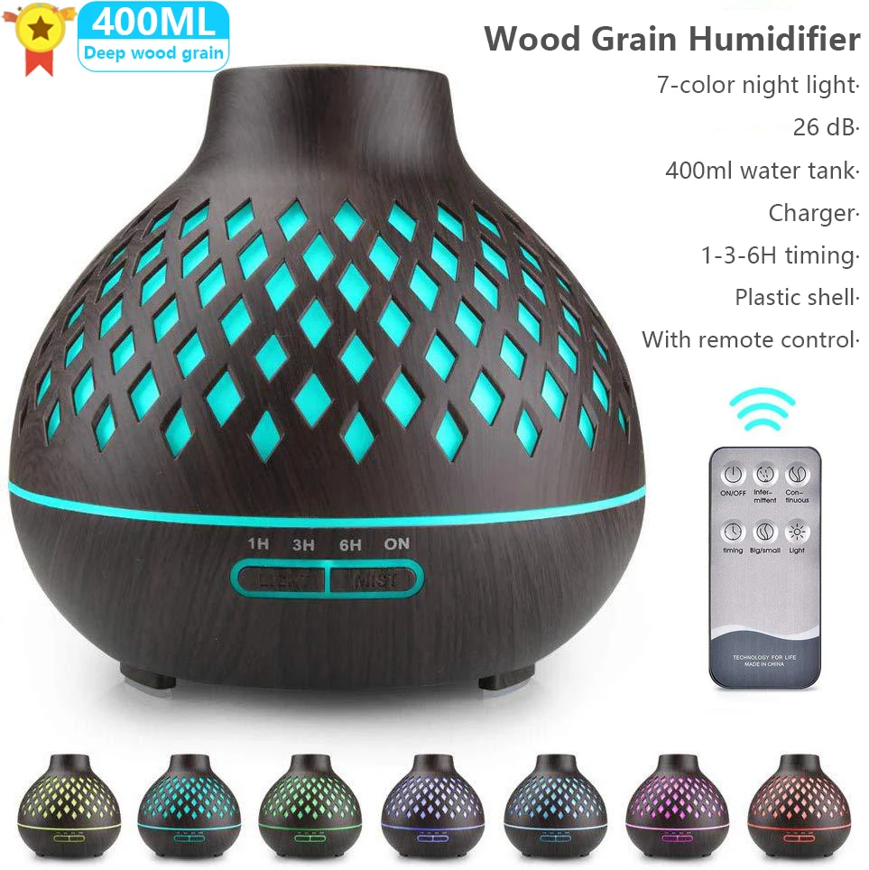 

Electric Aroma Diffuser Ultrasonic xaomi Air Humidifier LED Lamp Aromatherapy Mist Maker Remote Control Essential Oil Diffuser