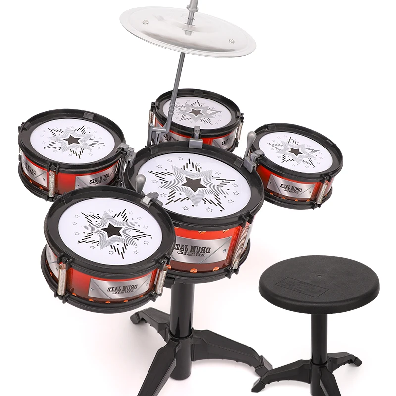 

Simulation Drum Set Junior Drums Kit Kids Jazz Drums Percussion Musical Instrument Wisdom Development Toys For Children Gifts