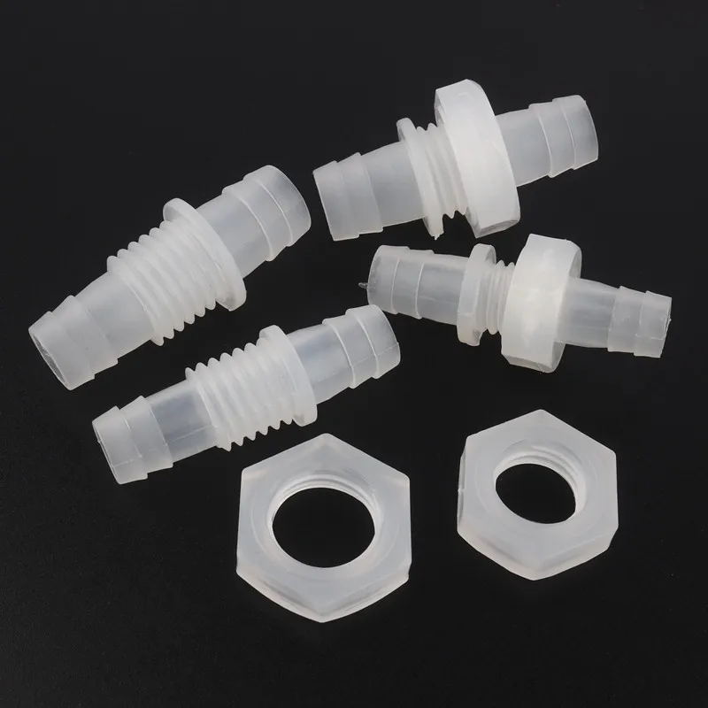 5pcs M12~M16 Thread 8~12mm Pagoda Joints PP Straight Connectors Hex Nut Aquarium Fish Tank Air Pump Fittings Water Hose Parts | Дом и сад