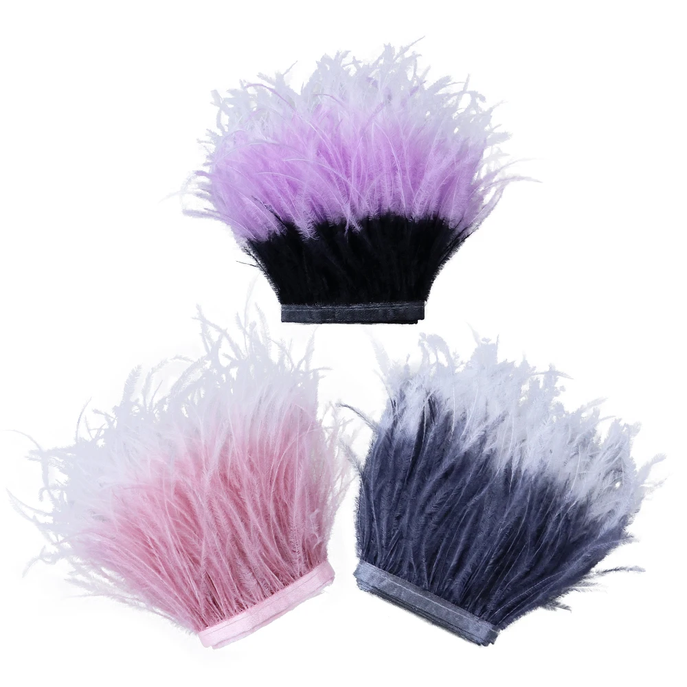 2 слоя триколор со страусиными перьями отделкой бахромой перья для платья