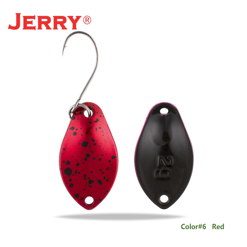 red Jerry 2 г 3 г микро форели ложки сверхлегкие латунные рыболовные ложки один крючок Пресноводные металлические приманки зона окуня для ловли щуки pesca - Цвет: red