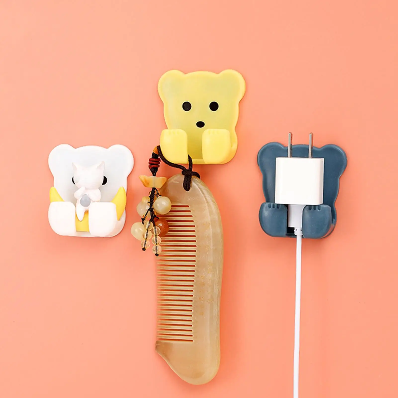 2 шт. мультяшный крючок без отверстий многофункциональная стойка для хранения