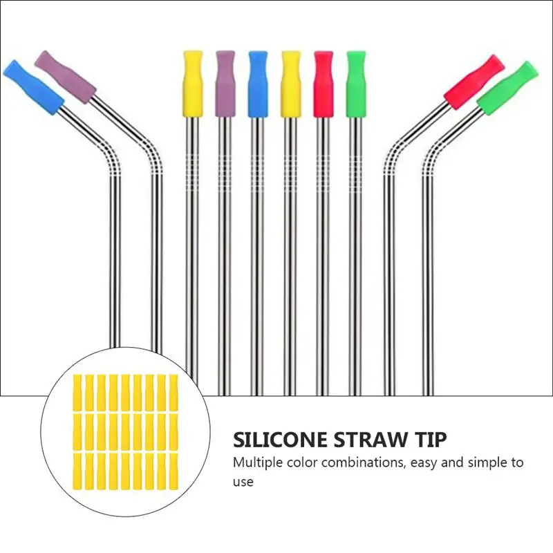 50 шт. многоразовые силиконовые соломинки из нержавеющей стали | Дом и сад