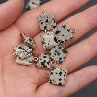 natural stone pendant square shape speckled stone exquisite charms for jewelry making diy bracelet necklace earrings accessories