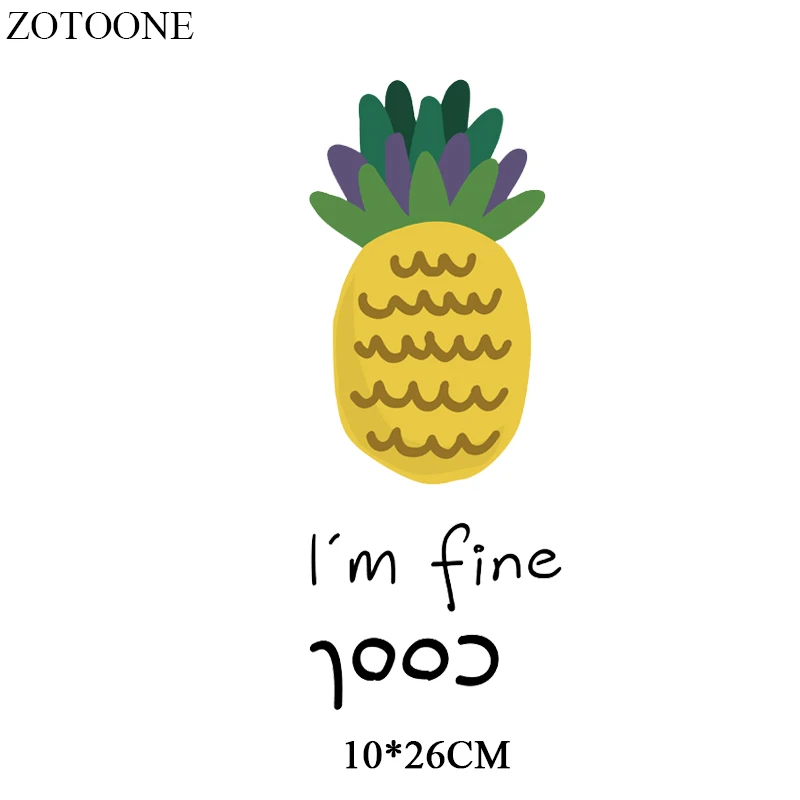 ZOTOONE Strawberry Patch for Summer Clothing Ironing Applique Pineapple Stickers Thermo Transfers Kids Patches T-shirt D | Дом и сад