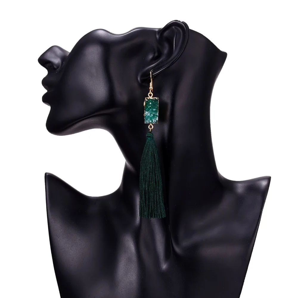 Belleper New Design Tassel Earring Sets Women Geometric Bohemian Gold Flower Long Tassel Earring Set Fashion Wedding Jewelry