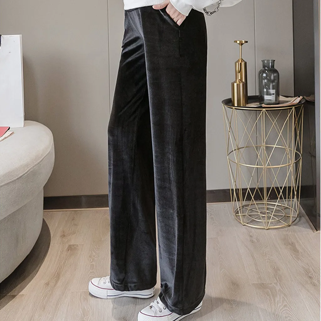 Брюки для беременных женские свободные штаны одноцветные с высокой талией