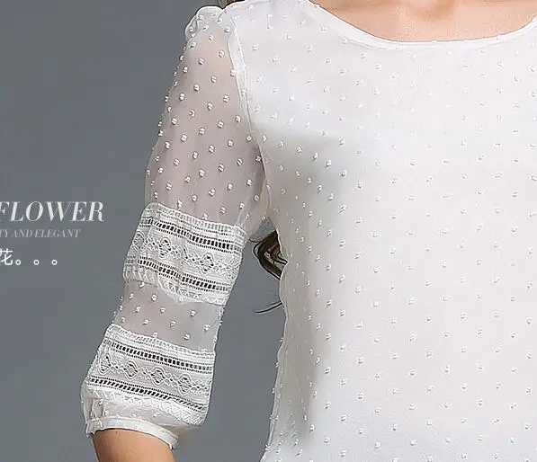 

New Summer Women Tops Casual Half sleeve O-Neck Fashion Women Blouse Chiffon Blouses Big Size S-5XL